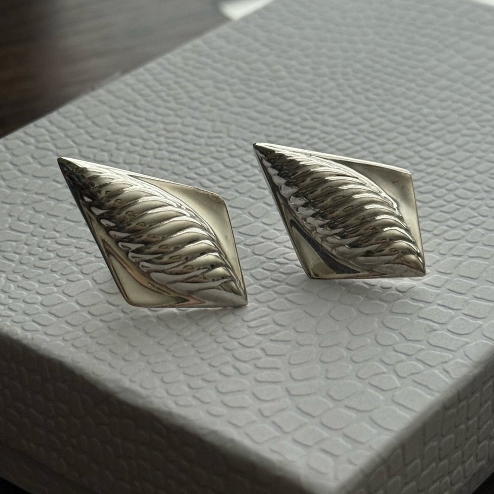 Vintage Sterling Silver Geometric Earrings